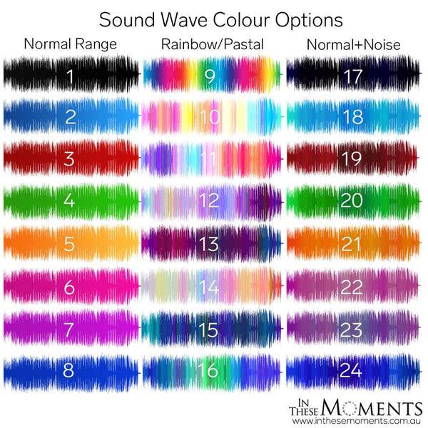 Personalised Sound Wave Colour Options